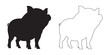 © Naseem - Modern Pig Illustration - Smooth Pig Outline for Logos - Pig Vector - Pig Illustration - Pig Vector - Pig Outline Vector - Pig Icon