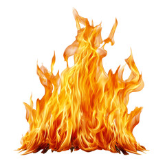 Aufkleber - Bright flames dancing in vibrant orange and yellow fire, creating warm and intense atmosphere, perfect for backgrounds or effects