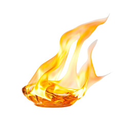 Poster - Flames rising from glass bowl, creating dynamic and vibrant visual. bright orange and yellow colors evoke warmth and energy, perfect for conveying passion or intensity