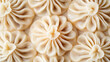 © Mind - Delicate steamed dumplings shaped like flowers, close up view