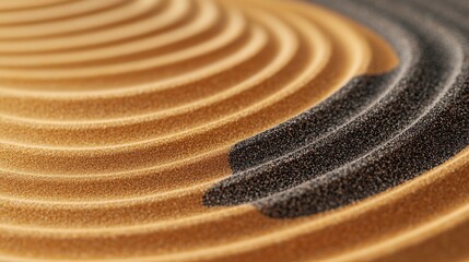 Wall Mural - Abstract representation of two colored sand layers in a circular pattern