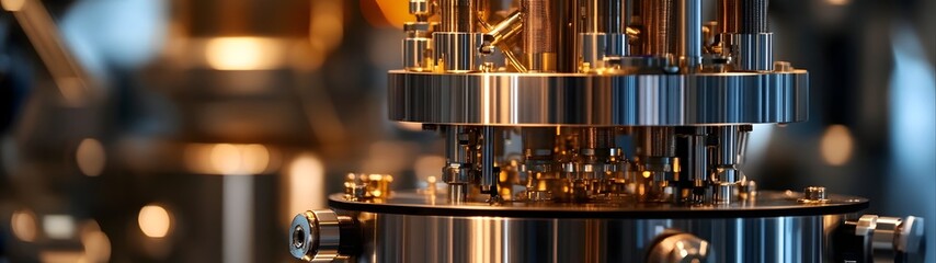 Leinwandbilder - Closeup view of the intricate brewing and distilling machinery at a modern craft liquor production facility