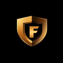 F Shield Letter Logo. Modern Shield Design for Secure Guardian