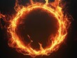 © EpicFade - Fiery ring of fire with intense heat and energy against a dark background creating a dramatic and powerful visual effect for concepts of power