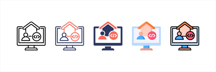 Coding Multistyle Icon Set