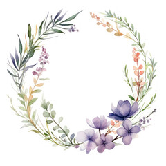 Poster - PNG Flowers leaf circle border pattern plant white background.