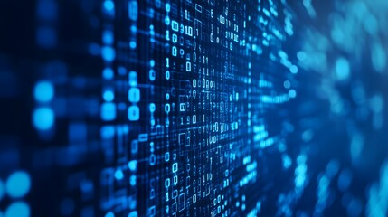 Futuristic Digital Binary Code Matrix Abstract Background  Technological digital data network and programming concept  Advanced cyber information technology pattern