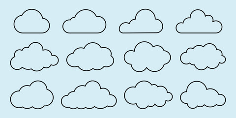 Wall Mural - simple outlined cloud illustration.