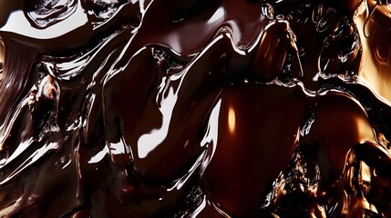 Leinwandbilder - Mesmerizing Abstract Fluid Art with Captivating Dark Wavy Reflections   Visually Striking Contemporary Digital Design with Intricate Organic Patterns and Ethereal Movements