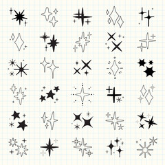 Wall Mural - a collection of star icons in various shapes and styles. star icons feature different designs, with 