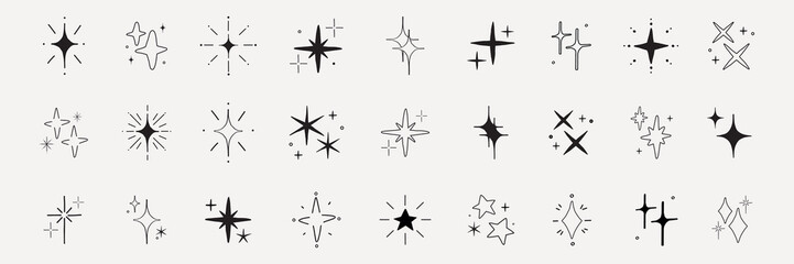 Wall Mural - a collection of star icons in various shapes and styles. star icons feature different designs, with 