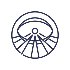 Wall Mural - an eye symbol with radiating lines, representing vision and perception.