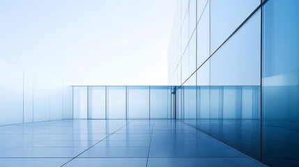 Aufkleber - Minimalist and contemporary architectural design with a sleek glass facade clean lines and geometric patterns set against the urban skyline
