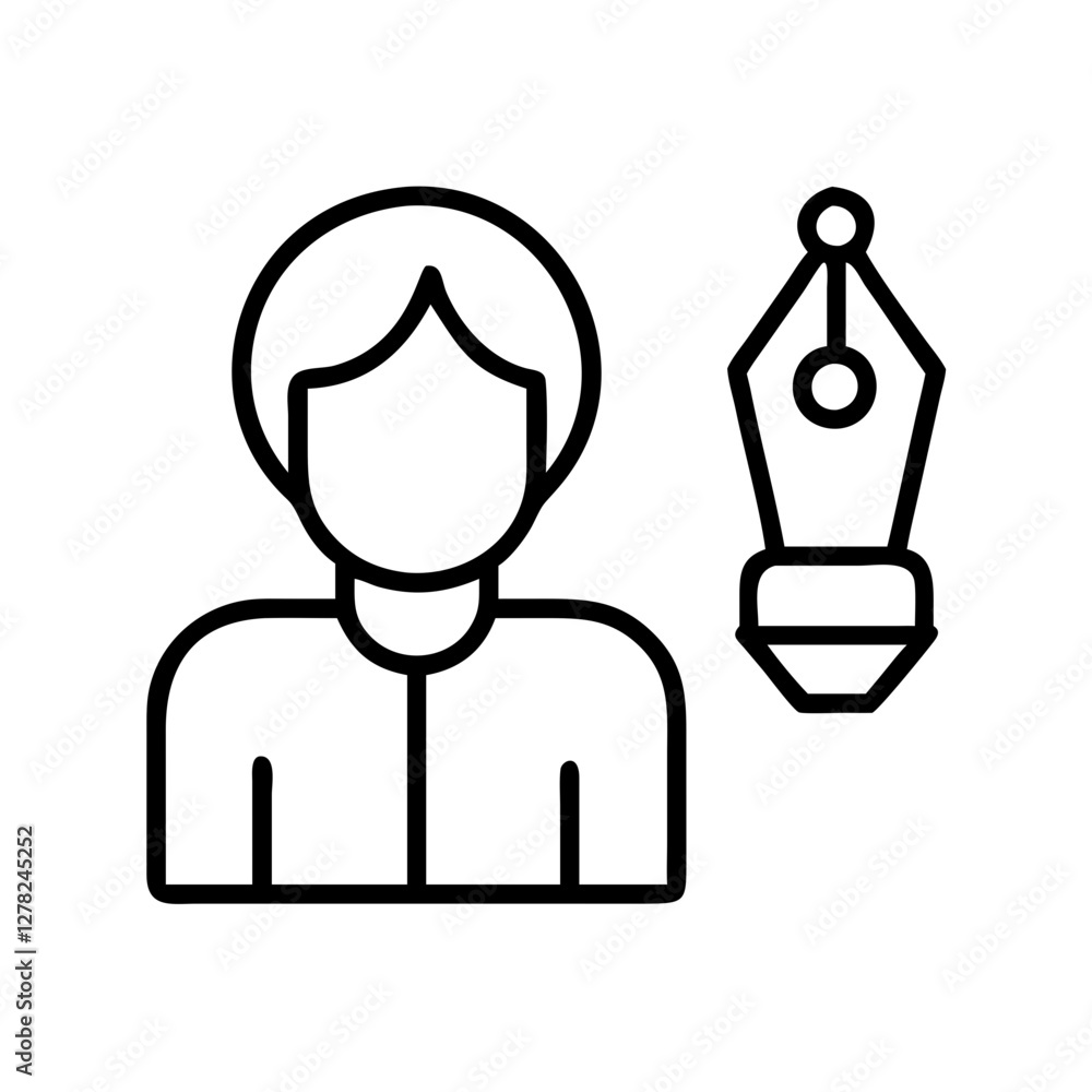 Illustrator Icon Illustrator Line Art Simple Line Art Of Illustrator