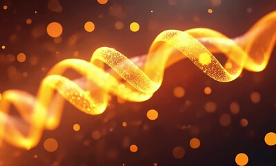 Wall Mural - glowing spiral abstract, dark background, bokeh, science
