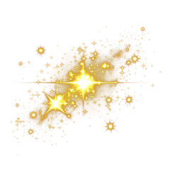 Wall Mural - png a vector glowing gold light effect astronomy night stars.