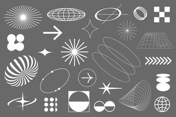 Wall Mural - a collection of abstract geometric shapes, including circles, arrows, and stars. geometric designs w