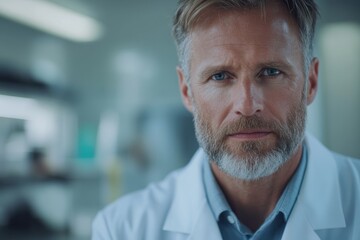 Focused scientist in a laboratory contemplating research findings during daylight hours