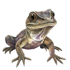 Canvas Print - Watercolor Painting of a Curious Lizard