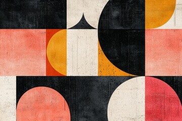 Wall Mural - abstract geometric art with bold colors and textures