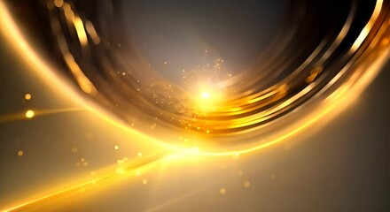 Wall Mural - Golden particle light rising Looped golden luxury particle stripe background 4K