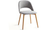 © melty - Contemporary Dining Chair with Wooden Legs and Gray Upholstery