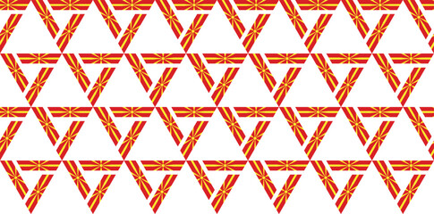 Wall Mural - north macedonia flag triangle pattern. vector illustration