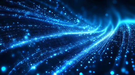 Wall Mural - blue abstract technology vector background, speed connection network technology concept, futuristic 
