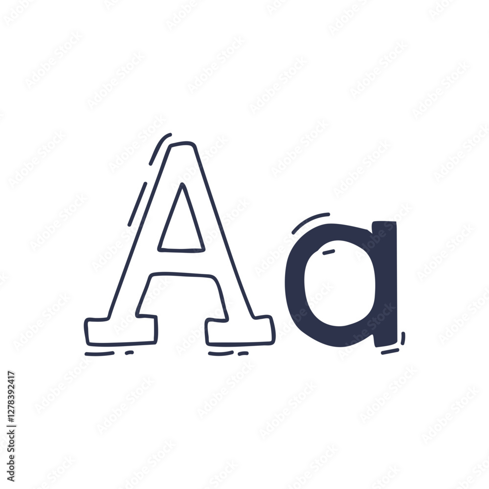 Stylized Uppercase And Lowercase Letter A Symbolizing Alphabet 