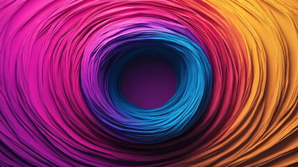Poster - Vibrant Abstract Swirling Colors in Circular Pattern Design