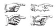 © alvaroc - Set of antique engravings of pointing fingers. Hands pointing symbols.