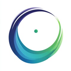 Aufkleber - Abstract Circular Design with Gradient Swirls and Green Dot, Modern and Minimalistic.