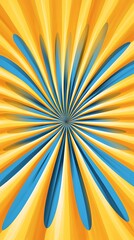 Wall Mural - vibrant abstract design with radiating lines in blue and yellow, creating a dynamic visual effect. d