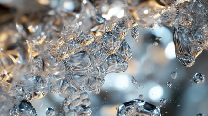 Sticker - A detailed view of small, intricate ice crystals