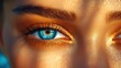 © Lemdah - Golden-lit blue eyes, sunlit skin, beach backdrop, beauty ad