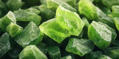 Aufkleber - Bright Green Crystals on Textured Surface in Natural Light