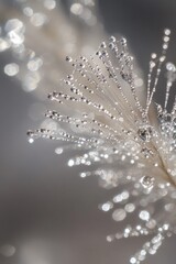 Wall Mural - A detailed view of a flower with water droplets glistening on its petals