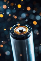 A single battery photographed in close-up on a table, suitable for use in product or technology-related illustrations