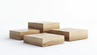 © Sehraye - Square wooden platforms set isolated on white background. Vector realistic illustration of podiums or boxes made of natural wood or plastic, product presentation stand, interior design elements