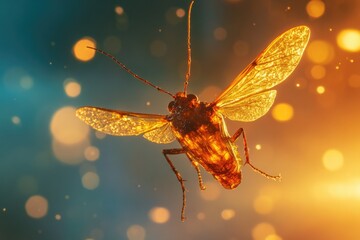 Wall Mural - A detailed view of an insect on a blurry background, perfect for use in scientific or educational contexts where high-quality macro photography is required