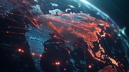 Global Network Connections: A Digital World Map