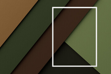 Leinwandbilder - Stack of Color Paper or Fabric Texture Diagonal Abstract Presentation Background with Empty Photo Frame for Banner or Your Design. 3d Rendering
