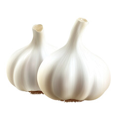 garlic cloves isolated on a Transparent background