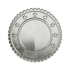 Aufkleber - Silver Mockup Coin with Empty Space for Your Design. 3d Rendering