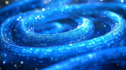 Wall Mural - Futuristic Cyber Waves with Technology Background in Blue Hues