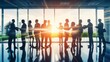 © Arie - Corporate Networking Event with Business Professionals Shaking Hands in Modern Office at Sunset
