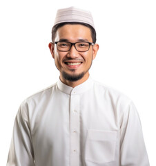 Poster - PNG Muslim man glasses smiling adult.