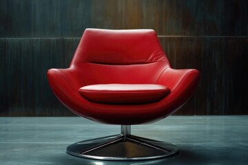 Wall Mural - Red Chair Metal Base