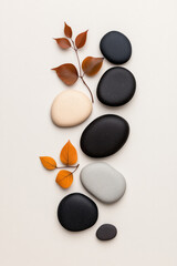 Poster - Rounded pebble-like layers arranged in a minimal composition, each slightly overlapping the next on