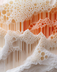 Leinwandbilder - Undulating topography made of cylinders in warm earth tones, each forming small peaks and valleys